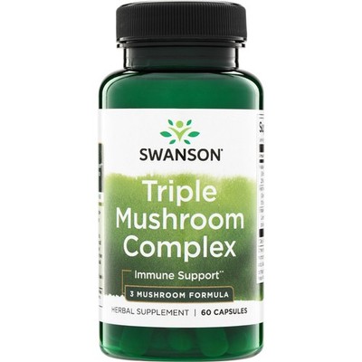 Swanson Triple Mushroom Standardized Extract Complex for Immune Support, 60 Caps