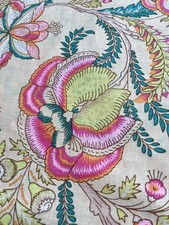 Indian Cotton White Floral Dressmaking, Sewing Running Cotton Fabric 7 Yards AU