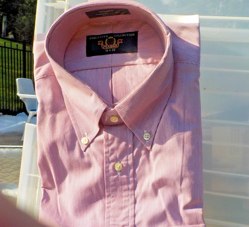Camicia abito Jos A Bank collezione esecutiva bottoni righe rosse/bianche tg 16-36