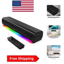 60W Wall-Mountable Sound Bar for Smart TVs   Impactful Bass  Dynamic Lighting