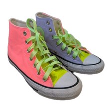 6.5 Women, Neon Pink, Yellow, Green, Lavender Converse Shoes All Star