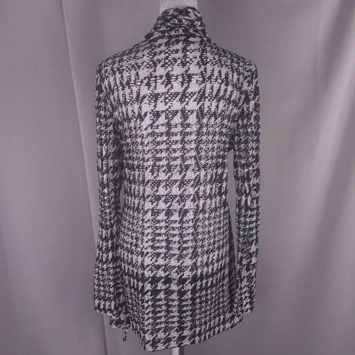 Frank Lyman Sweater Womens S 8 Black White Pullover Loose Knit Cowl Neck Tunic - Picture 5 of 16