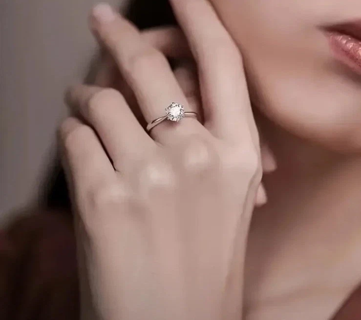 💍 Moissanit Ring 925 Sterling Silber Größe 8 (EU 57-58) Funkelnder Solitär NEU - Bild 3 von 4