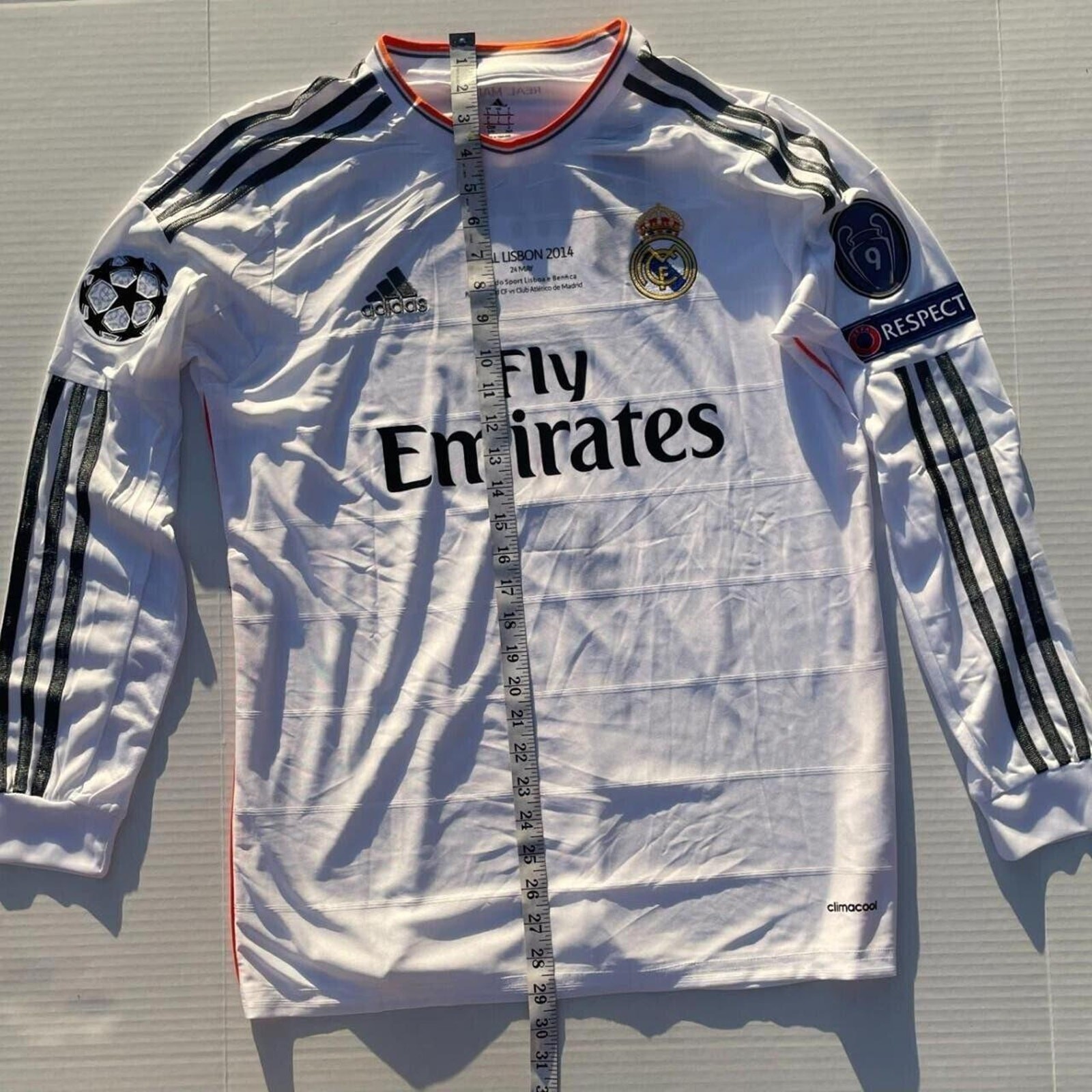 Real Madrid Ronaldo 7 Champions League 2013-2014 Final Jersey Long Sleeve L thumbnail 4