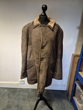Gents Vintage Sheepskin Coat Made in England Size 42 Del Boy Only Fools