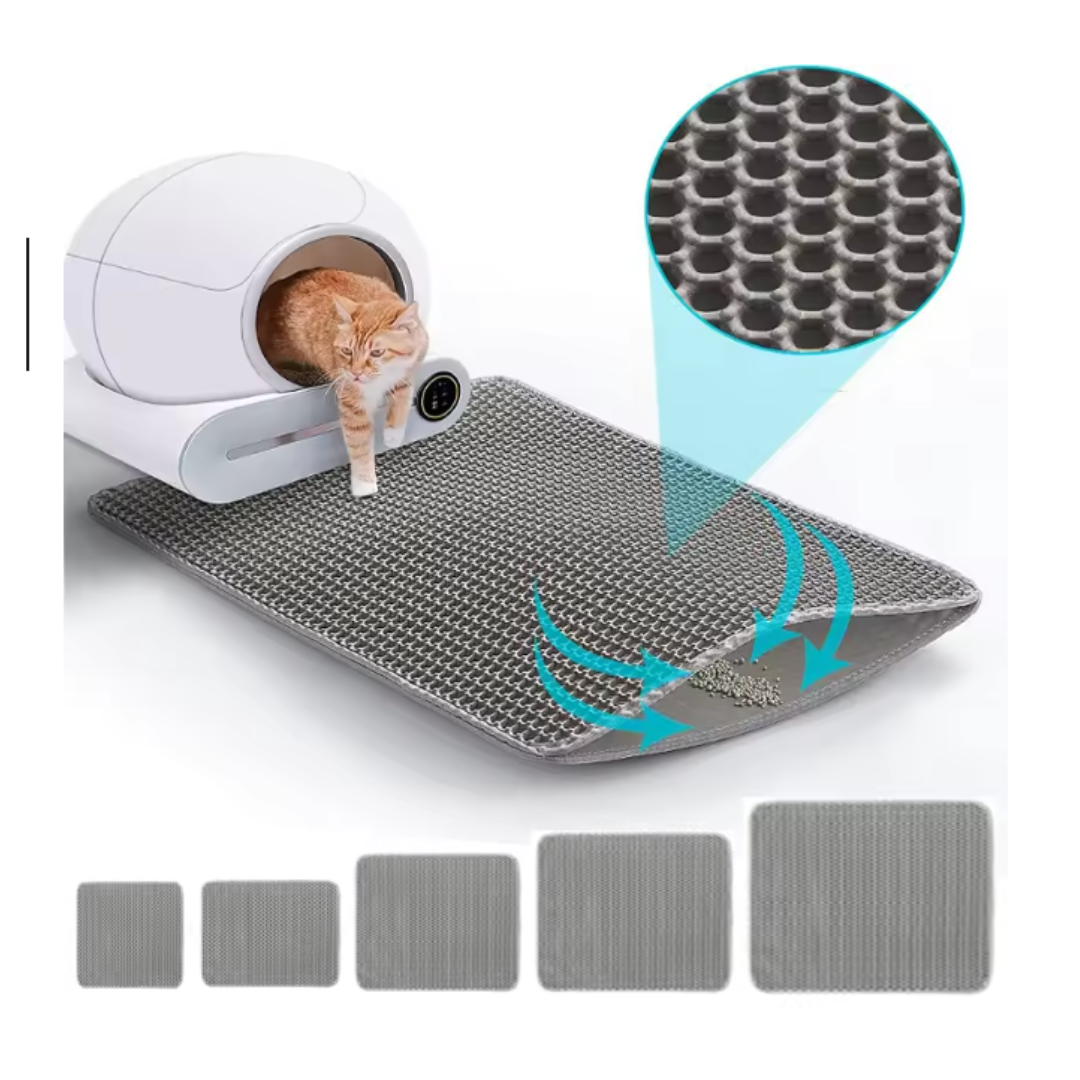 Double Layer Cat Litter Mat Trapping Honeycomb Soft Waterproof Kitty Litter Mat