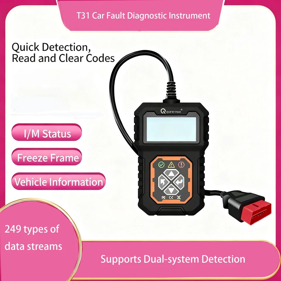 Lector de códigos de fallas de motor de automóvil T31 Automotriz OBD2 Escáner de automóvil Herramienta de diagnóstico de automóvil Foto 2 de 4