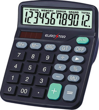 EUROSTAR C6120OS 12 Digit Large Display Calculator, Black