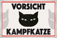 Blechschild 30X40 Cm Vorsicht Kampfkatze Schild Deko Geschenk Schild