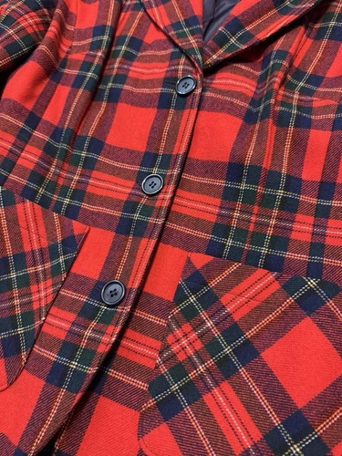 Vintage 70s Pendleton pure wool 3 button plaid blazer red 10 women’s made in USA - Picture 2 of 8