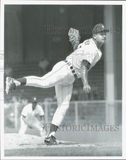 Press Photo Edwin Nunez, Detroit Tigers Baseball Player - lrs29300