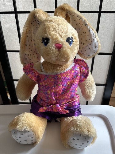 Build A Bear Workshop Brown Stuffed Plush Bunny Rabbit Sequin Top Star ...