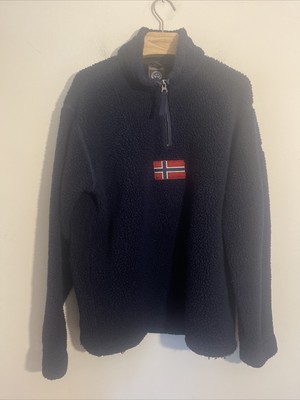 Zip Sherpa Fleece Jacket Mens SIZE 