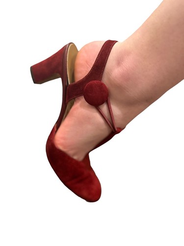 Vtg 70s Balenciaga Custom Originals Mary Jane Heels Pumps Shoes Red Size 7.5 AAA