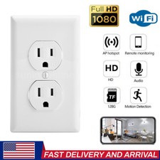 NEW 1080P HD WiFi Camera Wall Outlet Socket H...