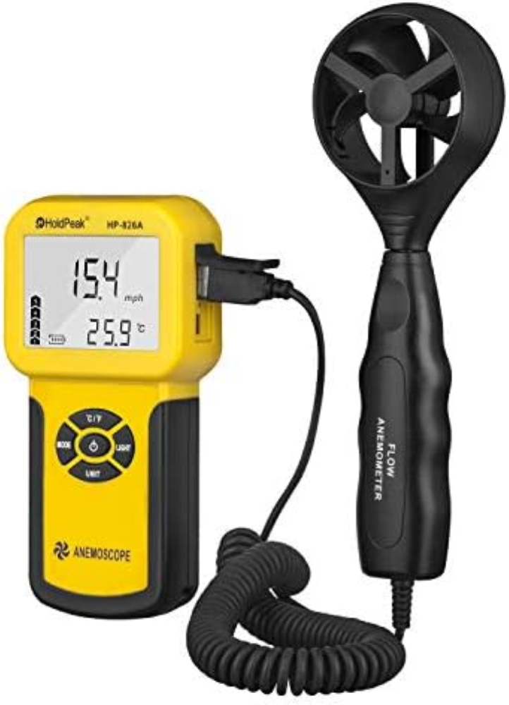Anemometro Digitale Portatile Anemometro Digitale per Esterno per CFM CMM HVAC,