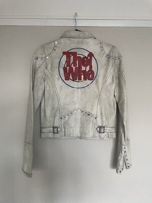 Wilson Leather The Who White Leather Band Memorabilia Studded Jacket Rare Size M