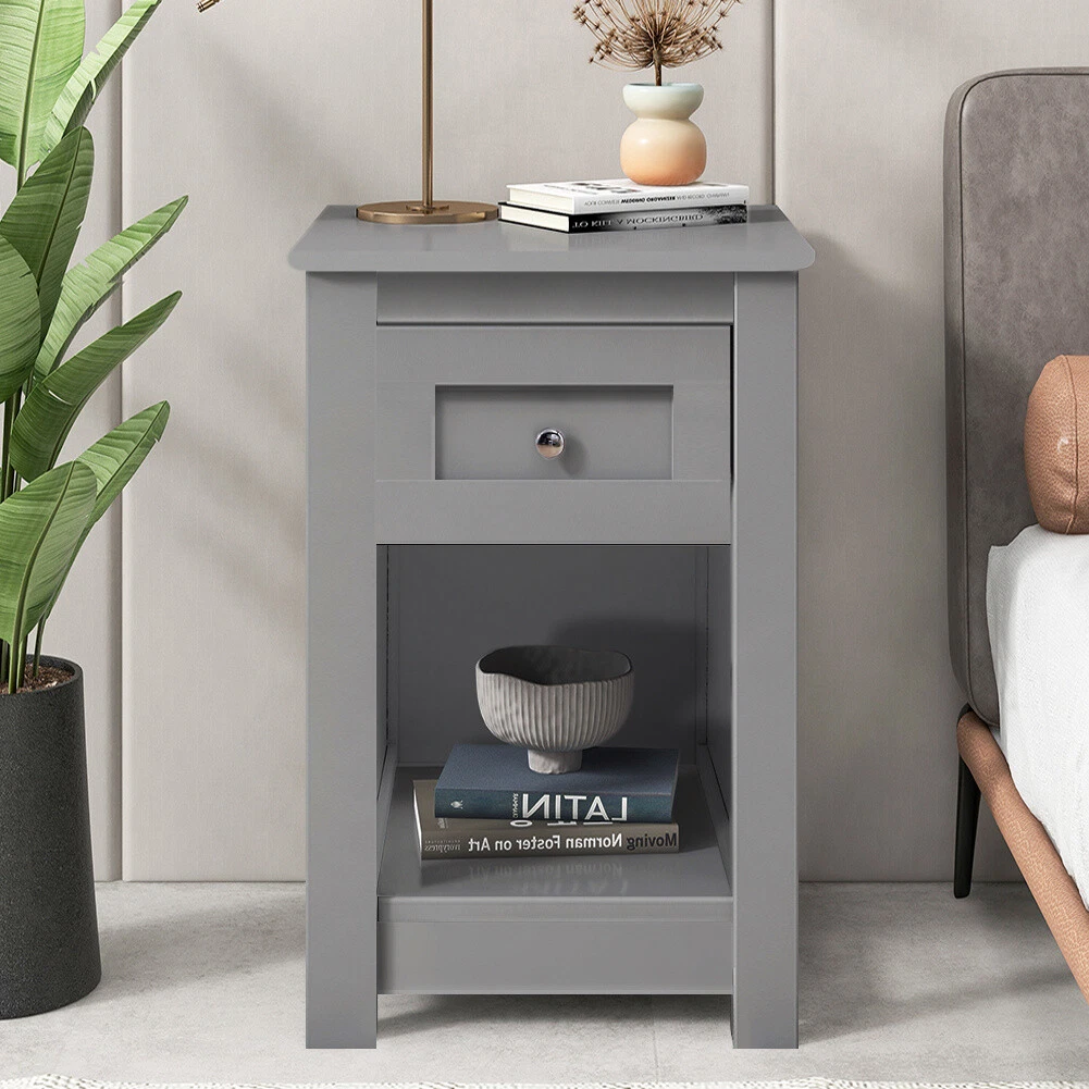 Side table with storage on sale grey