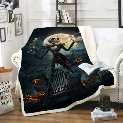 WONGS BEDDING The Nightmare Before Christmas Large Fleece Blanket Throw Sofa Soft Warm Thick