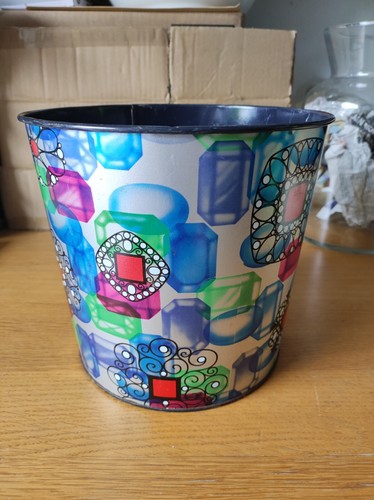 A Retro 1970s Vintage Worcester Ware Brightly Patterned Waste Paper Bin - Picture 5 of 7