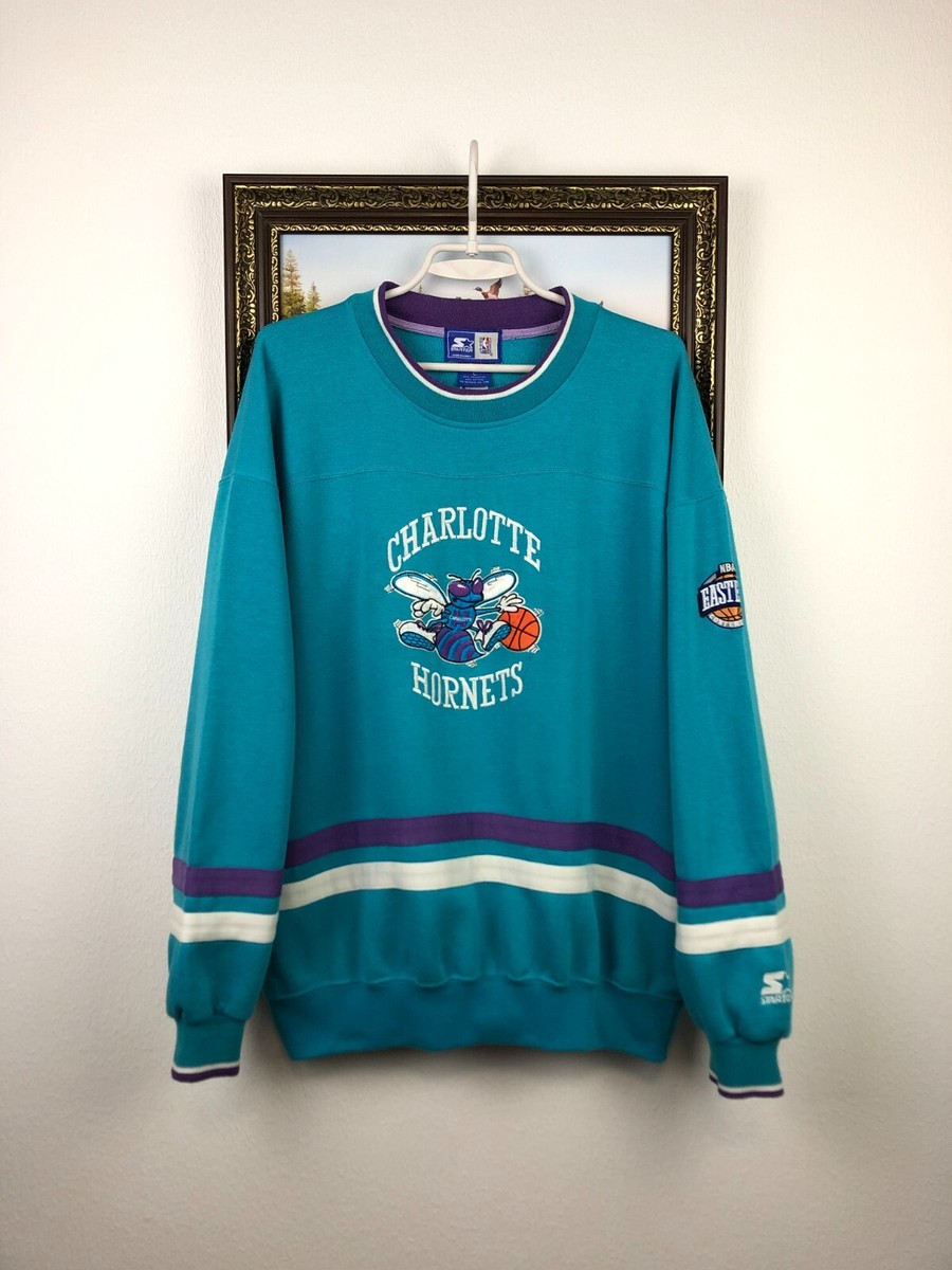 新品未使用タグ付き、USA製、90's、 CHARLOTTE、L.JOHNSON Vintage 90's Charlotte Hornets Crewneck Sweatshirt #2 Johnson