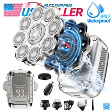 9D 5in1 Rotary Electric Shaver Cordless Hair Trimmer Bald Head Razor Men Wet Dry