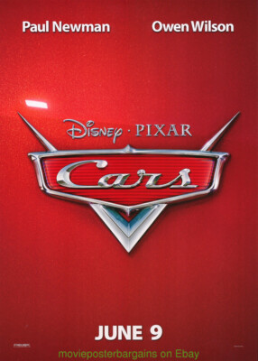 CARS MOVIE POSTER ORIGINAL 20x28 INCH RARE JUMBO WINDOW CARD 2006