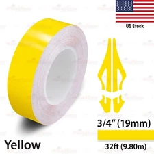 3/4" Vinyl Pinstriping Pin Stripe Car SUV Styling Tape Decal Sticker 19mm YELLOW
