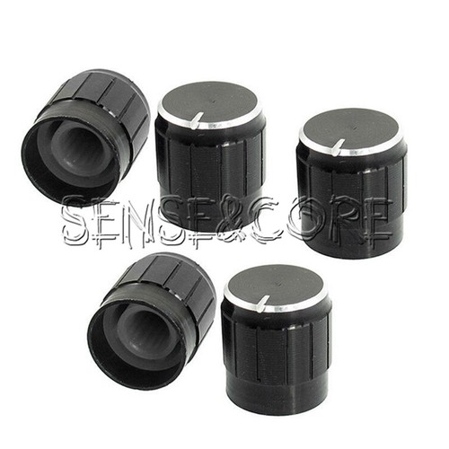 5Stk Volume Control Rotary Knobs For 6mm Dia Knurled Shaft