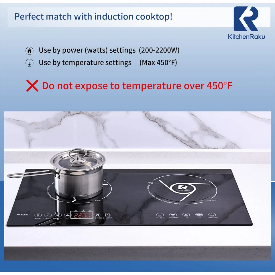 KitchenRaku 7.9" 2 PIEZAS Alfombrilla de Inducción Magnética Protector Antiarañazos para Estufa Foto 4 de 4