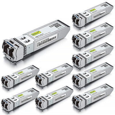 10 Packs 10GBase-LR 10G SFP+ Transceiver, 1310nm SMF 10 km For Cisco SFP-10G-LR