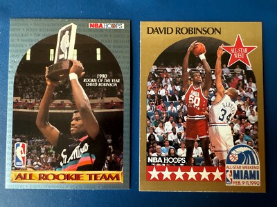 David Robinson 1990 NBA HOOPS ALL ROOKIE TEAM CARD & All Star West ...