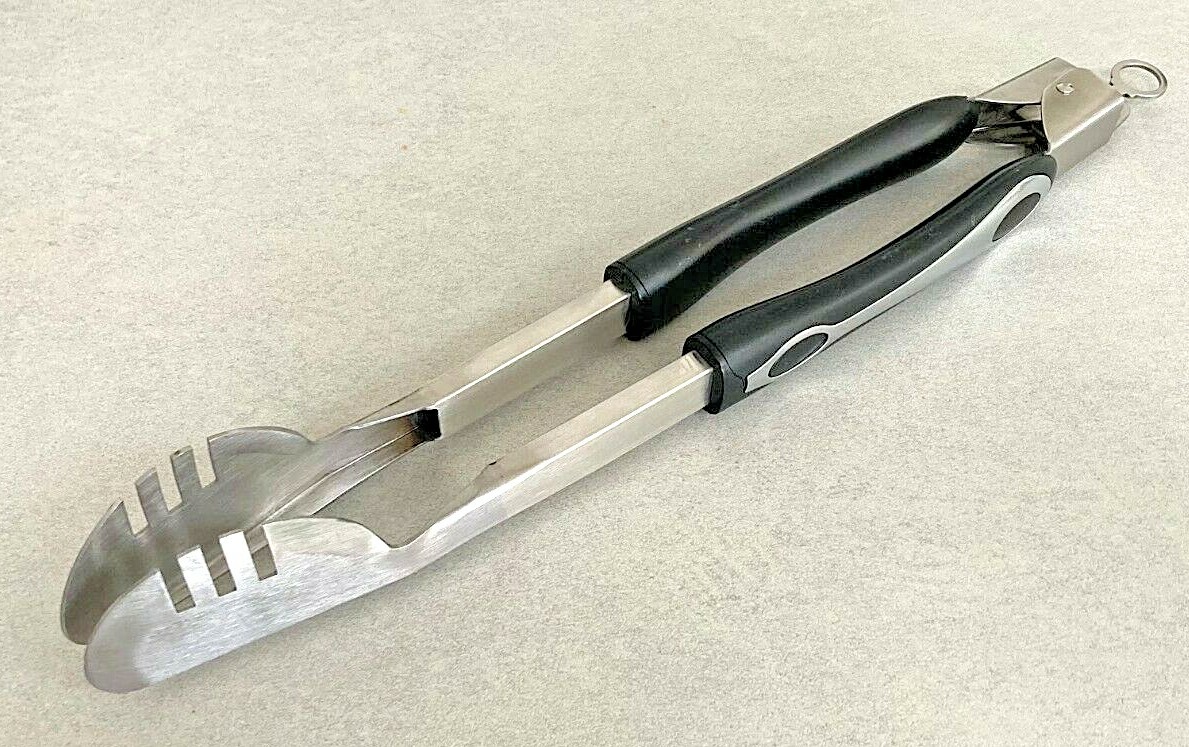 Nature Of Barbecuing BBQ 15'' Grip Stainless Steel Lock Tongs High Quality ***