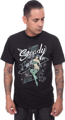Rock Steady ATOMIC STEADY Pin Up GAMBLE Cherry Martini Herren T-SHIRT Rockabilly