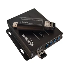 USB 3.0/2.0/1.1 Hub Over Single-mode Fiber Optic Extender Backwards Compatible