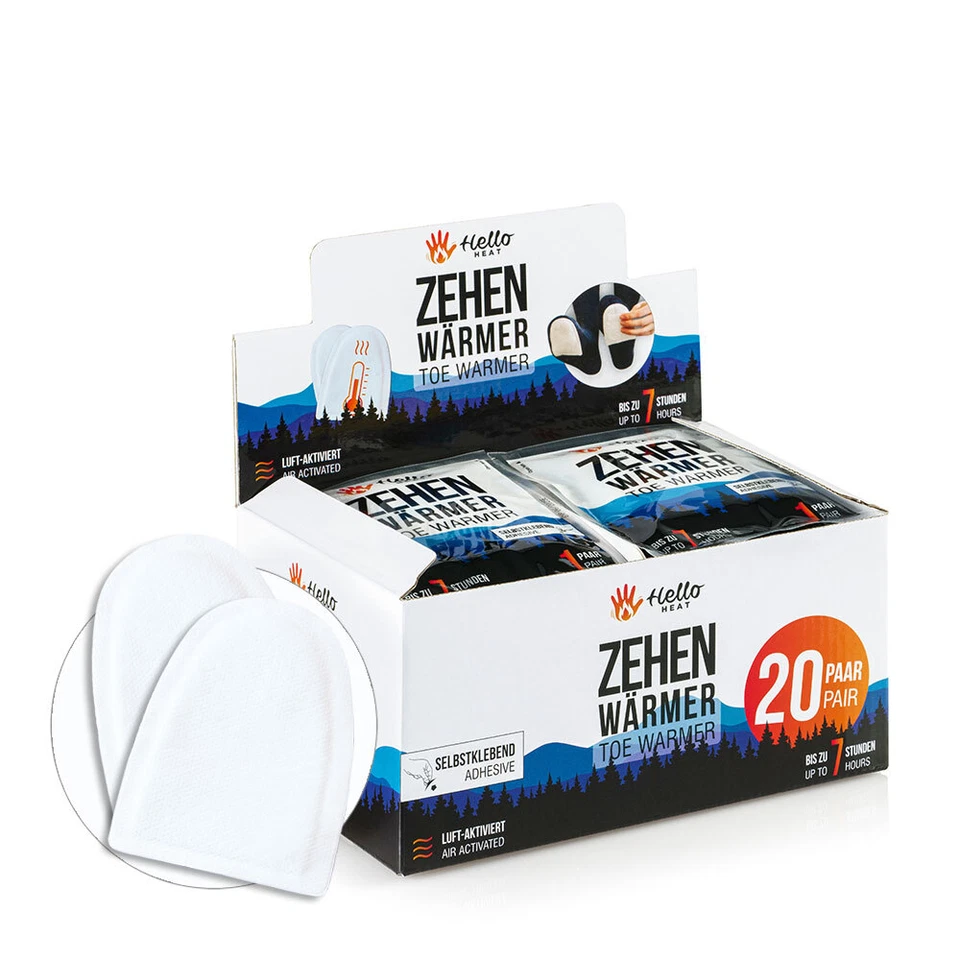 20 Paar Zehenwärmer 7h / HELLO HEAT (Warmpack) / Fußwärmer