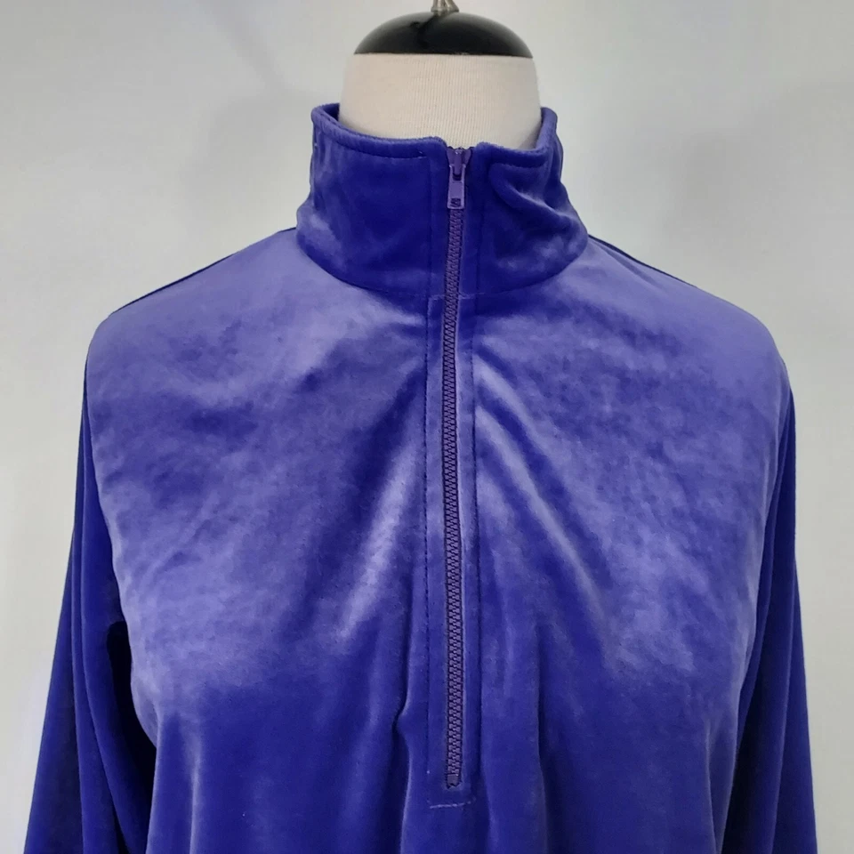 Chaqueta de chándal All American Comfort 1/4 cremallera terciopelo terciopelo para mujer mediana Y2K Foto 4 de 4