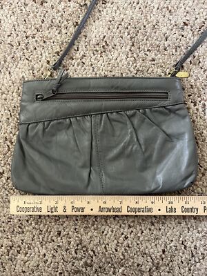 Vintage 80s Handi Bag Grey Clutch Handbag Purse Shoulder Bag