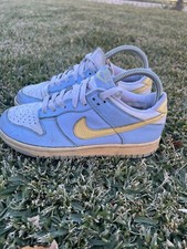 VINTAGE Nike Dunk Low Ice Blue Maize White 2000 Women  s Size 6.5 309324 471