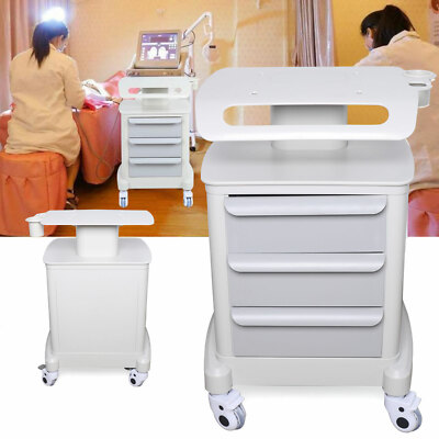 3-Tier Dental Lab Mobile Rolling Medical Trolley Cart Beauty Salon Car Load 30kg
