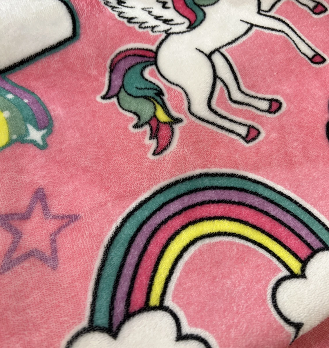 JUSTICE PINK BLANKET UNICORN RAINBOWS MERMAIDS LIVE JUSTICE