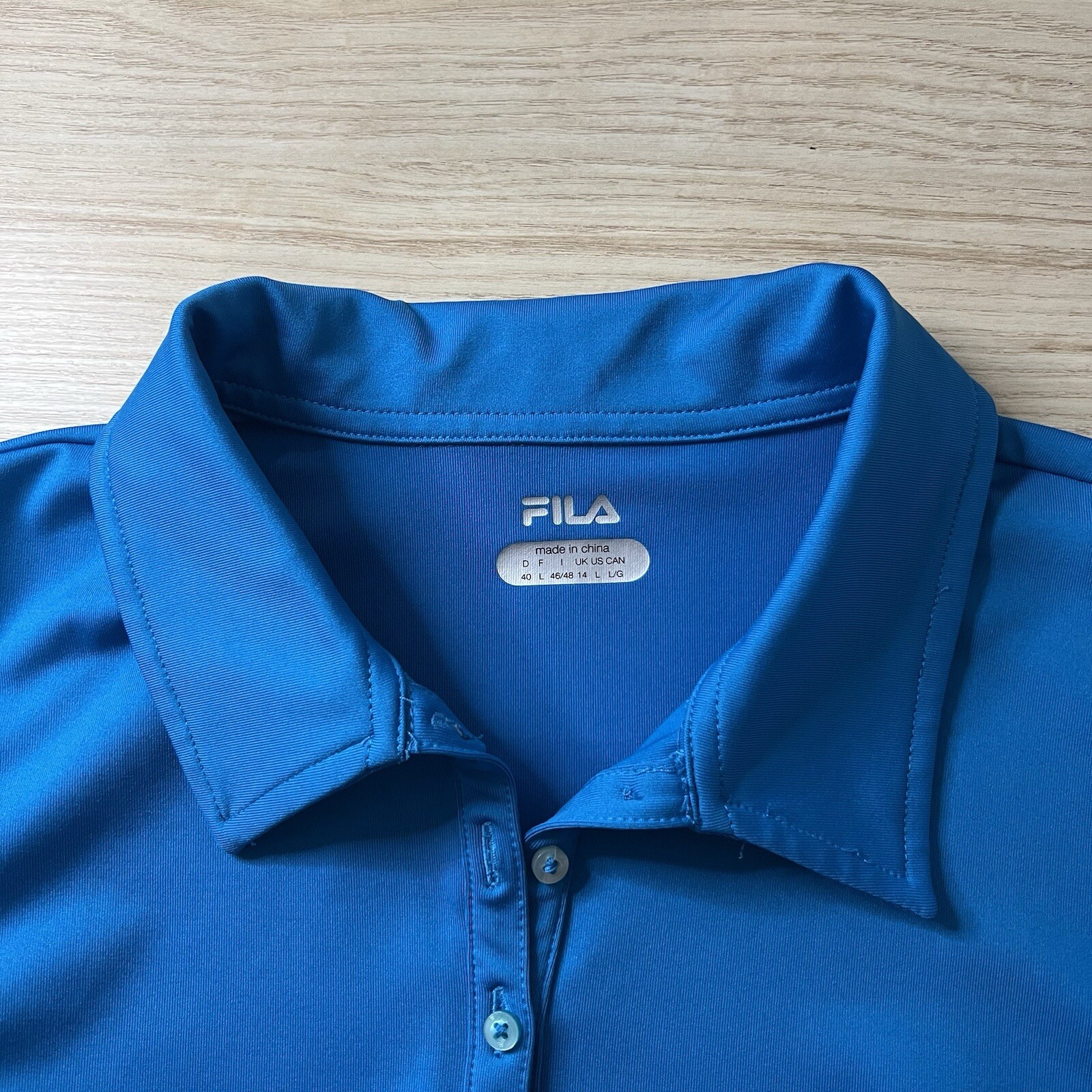 Fila Heritage Polo Tank Top Size Large Methyl Blue Sleeveless Shirt image 4