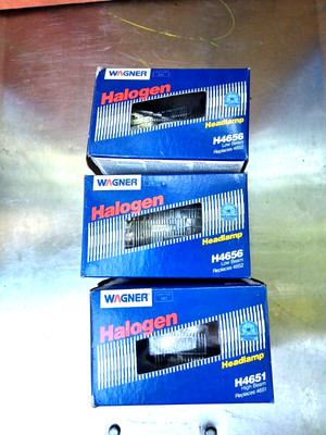 WAGNER HALOGENA HEADLIGHT Light Set  1A1 2A1 H4651 and H4656 (2)