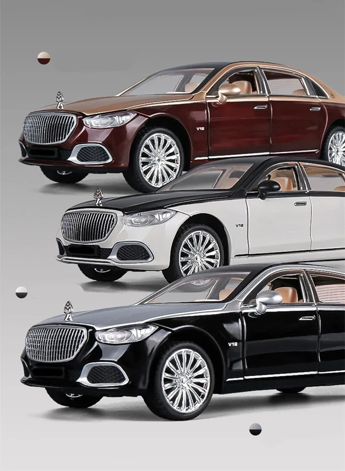 1:22 Mercedes-Benz Maybach S680 Alloy Luxury Cars Model Diecast Metal Toys Kids - Image 3 of 4