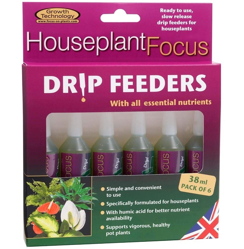 Growth Technology Houseplant Focus Drip Feeders Essential Nutrients 38ml x 6 pk