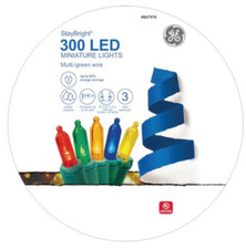 GE StayBright 300 Count 74.4 ft Multicolor LED Plug-In Christmas String Lights