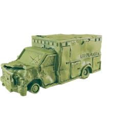 Wrecked Ambulance - Beyond the Badlands - EC3D - Wasteland Terrain Wargaming D&D