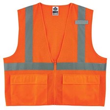 GloWear 8220Z High Visibility Reflective Safety Vest, Large-X-Large Orange