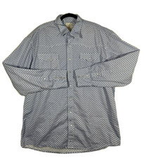 Roper Western Shirt Size XL Blue Men's Geometric Long Sleeve Pearl Snap