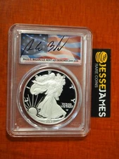 2023 W PROOF SILVER EAGLE PCGS PR70 DCAM FIRST DAY ISSUE PAUL BALAN SIGNED FLAG